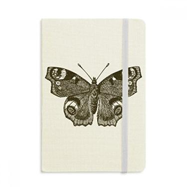 Imagem de Caderno de borboletas com asas escuras, cor escura, capa dura em tecido, diário clássico