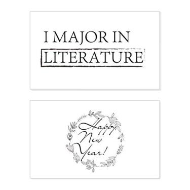 Imagem de Citação I Major In Literature New Year Festival Cartão de felicitações Bless Message Present