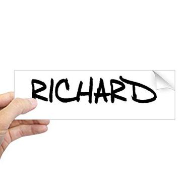 Imagem de DIYthinker Adesivo de para-choque retangular Richard com caligrafia especial e nome inglês