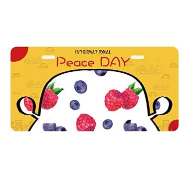 Imagem de DIYthinker Placa de carro com estampa de ilustração de frutas de morango Blueberry Decoração de carro Dia da Paz