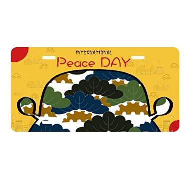 Imagem de DIYthinker Pinheiro chinês tradicional padrão abstrato placa etiqueta decoração carro dia da paz