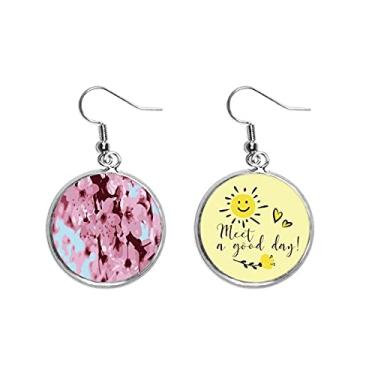 Imagem de Brincos de flor de cerejeira japonesa Sakura joia moderna