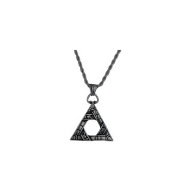 Imagem de Corrente com Pingente Aço inox Dark Triquetra Celta Triângulo Viking Runa (Dourado)
