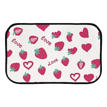 Imagem de DreamBay Tapetes de porta para entrada, morango vermelho amor corações anti fadiga tapete de pé interior ao ar livre capacho de boas-vindas tapete antiderrapante cozinha lavanderia 91 x 61 cm