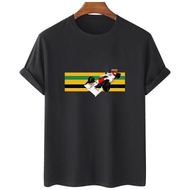 Imagem de Camiseta feminina algodao Ayrton Senna Carro Formula 1 Faixa