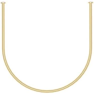 Imagem de Varão De Cortina Para Provador De Loja De Roupas - Prateleira Em Forma De U - Varão Para Pendurar Na Parede Do Camarim - Pista Para Vestiário - Varão Para Cortina De Chuveiro,Ouro,90x90cm,Hilariou