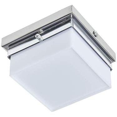 Imagem de Plafon Cubo LED 1X 220V 6500K, LLUM Bronzearte, 35879, 10W, Branco/Espelhado, 14X14cm
