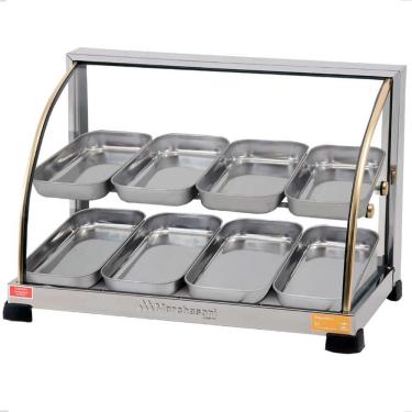 Imagem de Estufa De Salgados Vitrine Expositora 8 Bandejas Dupla Inox