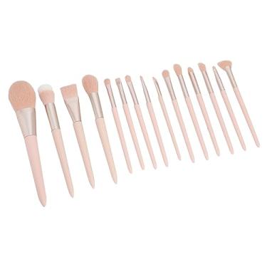 Imagem de Conjunto de Pincéis de Maquiagem Rosa para Sombra, 15 Peças Com Corretivo Em pó, Fibra Sintética Macia, Fácil de Limpar, Acabamento Fino, Ampla Aplicação