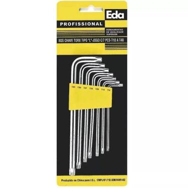 Imagem de Chave Torx - "L" - Jogo 7 Peças - T10 A T40 - 8QG - EDA