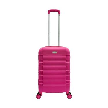 Imagem de Mala de Viagem Bordo Rígida com Rodinha Dupla 360° Padrão Anac Avião Mão Bagagem Pequena 10kg Abs Cor:Pink;Tamanho:P