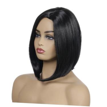 Imagem de Mipcase mulher peruca encaracolada perucas de comprimento médio peruca preta peruca de cabelo humano encaracolado peruca fahion para mulher capa de cabelo de moda mulher natural roupas