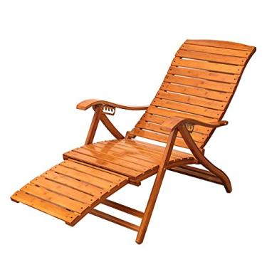 Imagem de Cadeira dobrável de bambu espreguiçadeira cadeira de gravidade zero com pedal retrátil espreguiçadeiras preguiçosas ajuste de 6 marchas hopeful