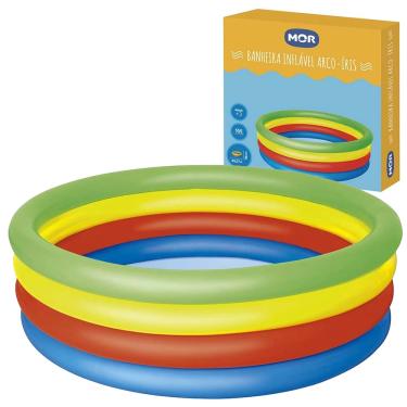 Imagem de Piscina Inflável Infantil Redonda Arco Íris 550 Litros Mor