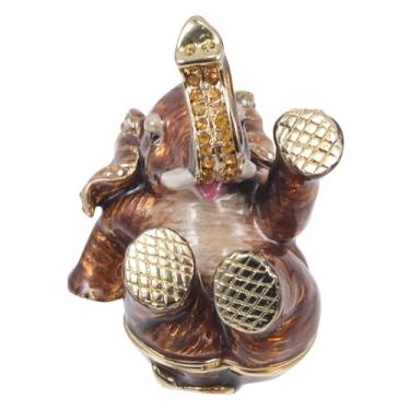 Imagem de CALLARON 1 Unidade Caixa de jóias de elefante decoração vintage para casa caixa de joias multiuso argolas animal frasco em forma de elefante pote de armazenamento de joias mini
