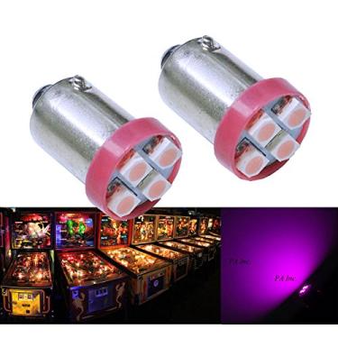 Imagem de PA LED 10 pçs #1893 #44 #47 #756 #1847 BA9S 4SMD Lâmpada de luz de pinball de baioneta de LED rosa 6,3V AC/DC