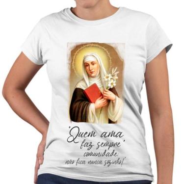 Imagem de Camiseta Baby Look Santa Teresa D'avila Frase - Web Print Estamparia