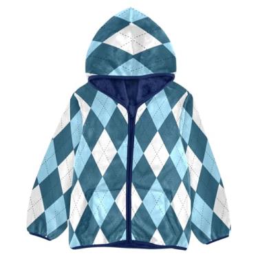 Imagem de KLL Argyle Buffalo xadrez tartan xadrez Escócia azul branco meninos outono jaqueta de lã infantil menino casaco de inverno azul marinho bebê menino, Argyle Buffalo Xadrez Tartan Xadrez Escócia Azul