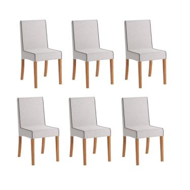 Imagem de Conjunto 6 Cadeiras Para Sala De Jantar Barcelona Cinza