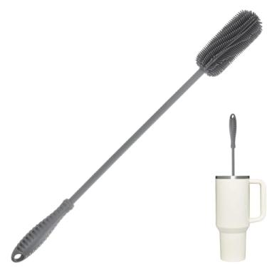 Imagem de Escova de silicone de 39,9 cm, escova de limpeza de garrafa de água ddLUCK para Stanley, Hydroflasks, vidro, garrafa térmica esportiva, vaso e vidro, limpador de escova de garrafa para recipientes