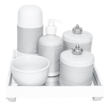 Imagem de Kit Higiene Espelho Completo Porcelanas, Garrafa Pequena E Capa Coroa