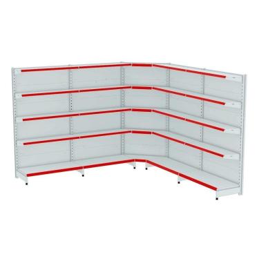 Imagem de Gondola Parede 170 Fit Ate 4 Metros 1 Canto Branco 25b Pe Ve