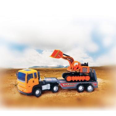 Imagem de Caminhao a fricção Super Truck brinquedo com trator carredeira ou escavadeira - Pica Pau
