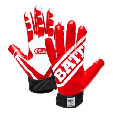 Imagem de Battle Luvas de futebol esportivo ultra-stick wide receiver - luvas de futebol adulto e jovem - adulto 2GG, vermelho/branco