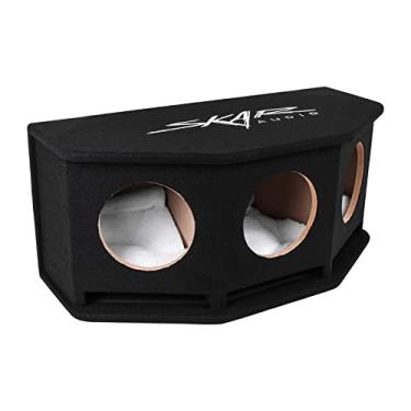 Imagem de Skar Audio SK3X8V Caixa de subwoofer com ajuste universal triplo de 20,32 cm com design angular de disparo traseiro