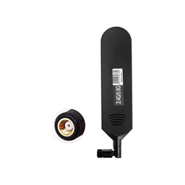Imagem de POBADY Dual Band WiFi 2.4GHz 5.8GHz Antena 12dBi Alto Ganho Omnidirecional Cola em Bastão RP SMA Conector Macho Antena para Roteador WiFi Placa de Rede Sem Fio (Preto, 1 PCS)