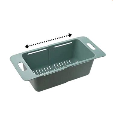 Imagem de BeyondNice Cesto de coador sobre a pia - lavar legumes e frutas, escorra macarrão cozido e pratos secos - engrossar coadores e escorredores extensíveis de alimentos (verde, tamanho grande_Queen)