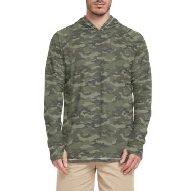 Imagem de junzan Moletom masculino Army Camo com proteção solar manga comprida FPS 50 camiseta masculina Rash Guard UV camisas à prova de sol, Camuflagem militar, M