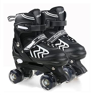 Imagem de Patins infantis para meninos e meninas, mulheres e homens, 4 tamanhos ajustáveis para adultos e crianças, patins para uso interno, patins para niñas niños com rodas iluminadas, tamanho pequeno