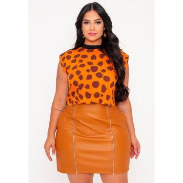 Imagem de Blusa Feminina Plus Size  Estampa Animal Print