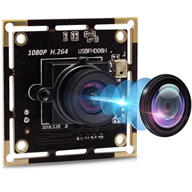 Imagem de IFWATER Módulo de câmera USB 1080p com lente sem distorção de 100 graus, câmera USB minúscula de 2 MP com sensor IMX323, mini webcam de vídeo UVC com microfone, compatível com Windows, Linux, Mac OS e