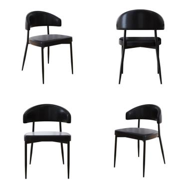 Imagem de Cadeira Bless Fixa com 4 Pés 55 X 52,5 X 77,5 Cm com 4 Unidades Preto