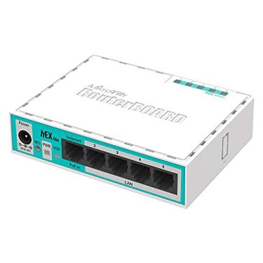 Imagem de Mikrotik HEX lite Ethernet LAN Roteador com fio branco