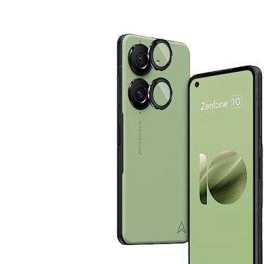 Imagem de MOOISVS [Pacote com 2 protetores de lente de câmera para Asus ZenFone 10, capa de câmera de vidro temperado ultrafina com nitidez HD resistente a arranhões com bordas de alumínio, capa de lente de