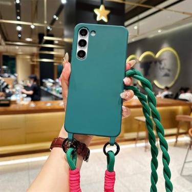 Imagem de Capa de cordão transversal para Samsung Galaxy A15 A35 A55 A25 A05 A05S A14 A54 A34 A24 A13 A23 A53 A73 A33 A12 A52 A32 A72, verde escuro, para Samsung A05S
