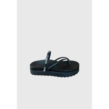 Imagem de Papete Couro Tiras Finas Preta Schutz-Feminino