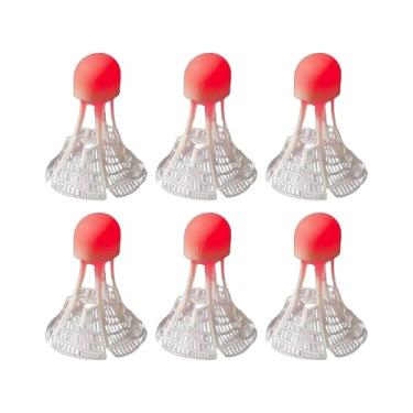 Imagem de UGPLM 6Pcs LED Luzes Petecas de Badminton Petecas de Badminton À Prova de Vento com Luz para Parques Quintal Jardim Não Recarregável, Vermelho