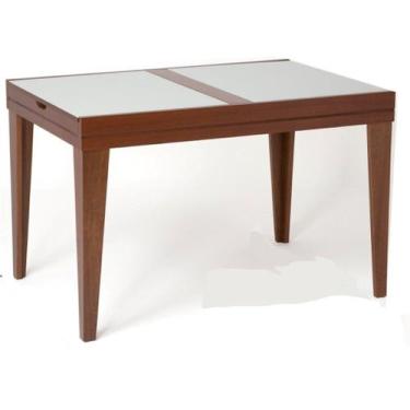 Imagem de Mesa de Jantar Extensível Madeira Maciça Tampo com Vidro Paris - Carmo