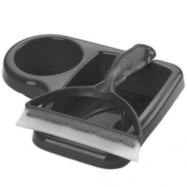 Imagem de Kit Porta Detergente Bucha + Rodinho Para Pia Keita, Preto