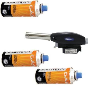 Imagem de 1 Maçarico Portátil culinário Ferimte MA54 + 3 Latas Nautika 227g - fe