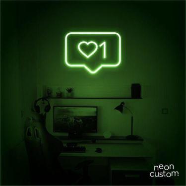 Imagem de luminaria letreiro Neon Led Like 60x50 luminoso decoração p/ selfie - 