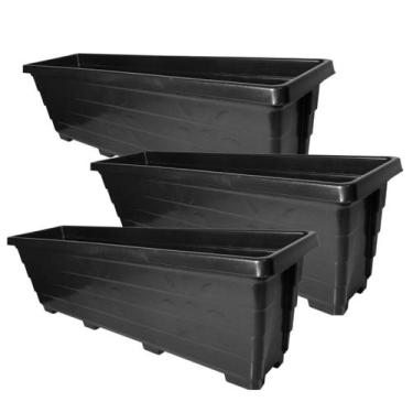 Imagem de 3 Floreira Jardineira De Chão 80cm Para Plantas Flores E Hortas - Verd