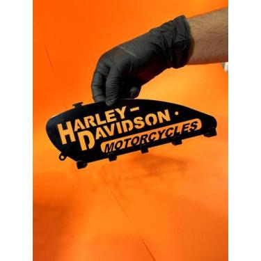 Imagem de Porta Chaves Tanque Harley 22x10 cm Preto Lixa - Artístic Laser