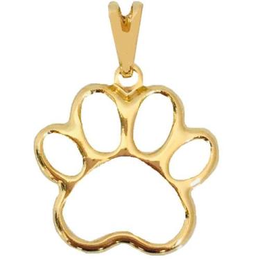 Imagem de Pingente Feminino Pata Patinha Cachorro Pet e Gato Folheada a Ouro 18k