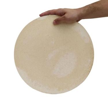 Imagem de Pedra Refratária Para Pizza 37cm Forno Churrasqueira 12mm Placa reforç