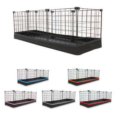 Imagem de Cercado Aramado Porquinho da Índia 30x90 Cm Preto com Bandeja Higiênic